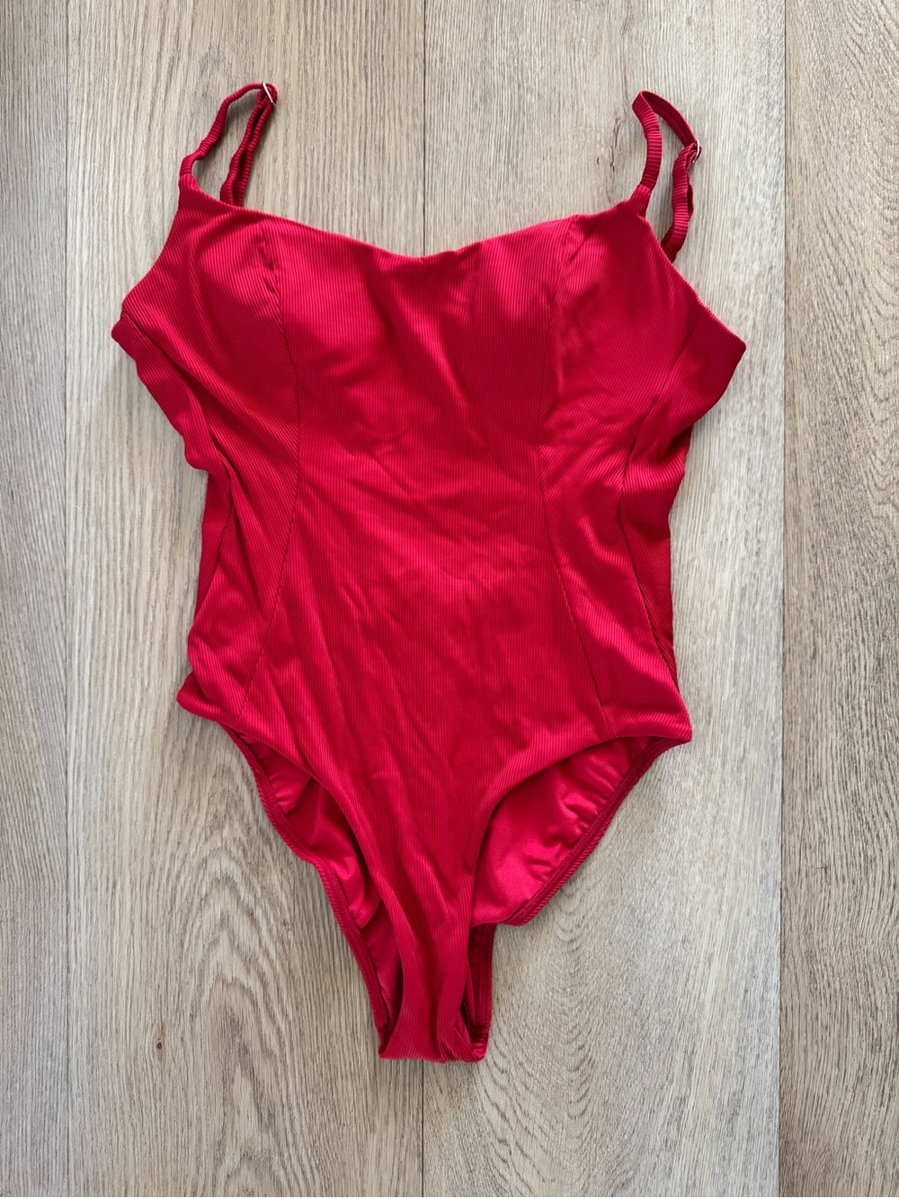 NWT Peixoto Rosie One Piece Swimsuit Bathing Suit Ribbed Red Sangria Medium - Picture 2 of 7